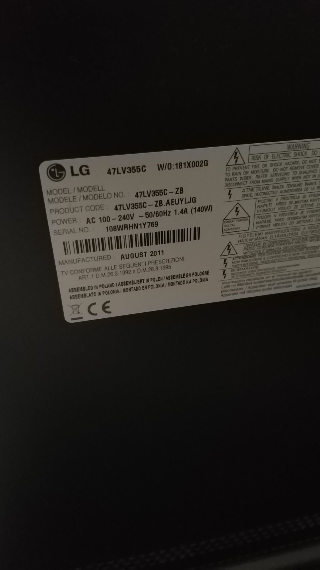 TV Led LG Full HD 47 polegadas