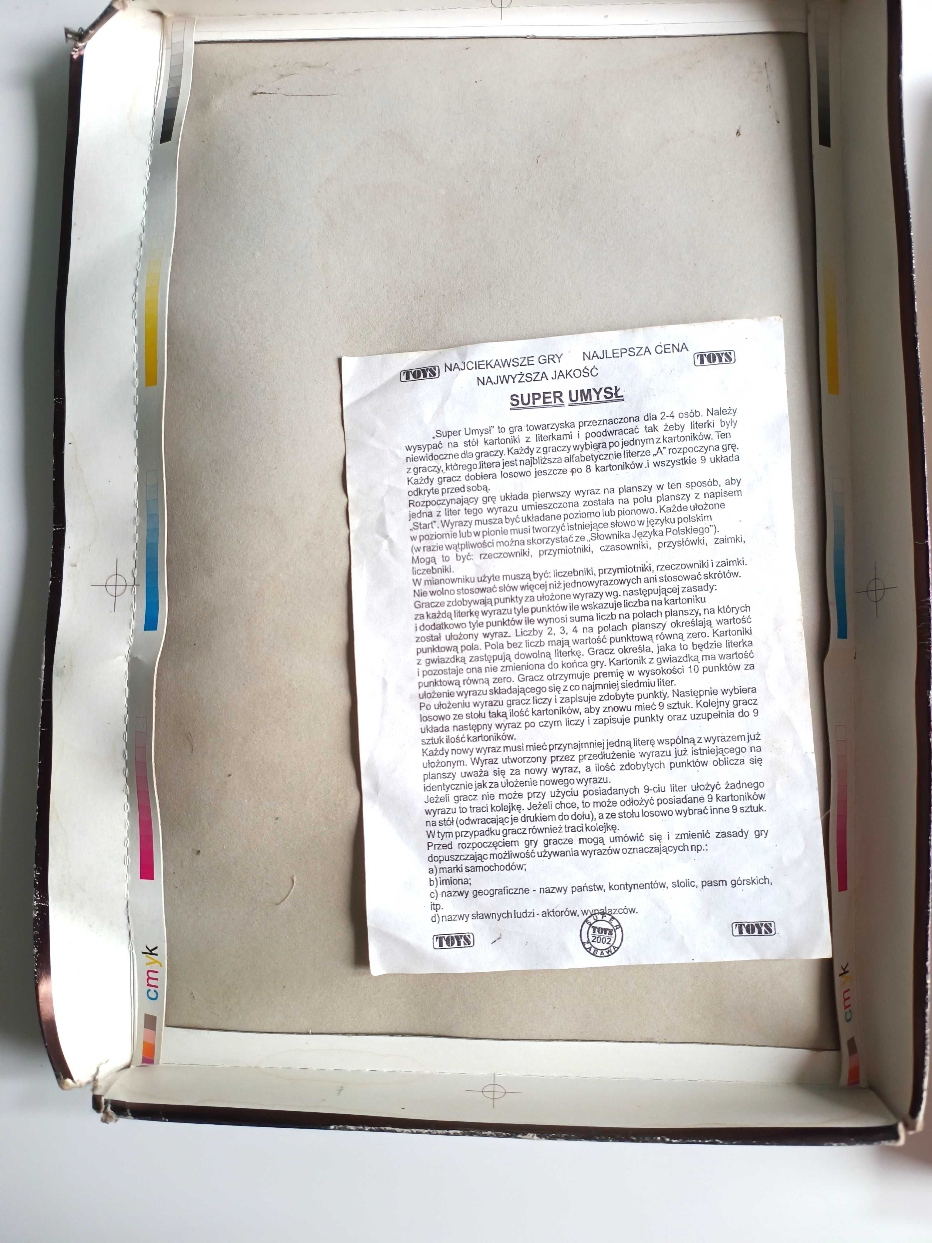 super umysł toys stara gra umysłowa logiczna sudoku litery literki