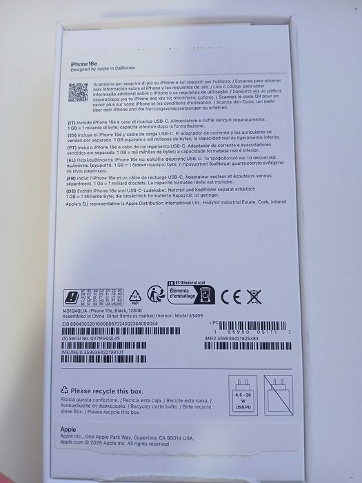 Iphone 16 e #100%Bateria#