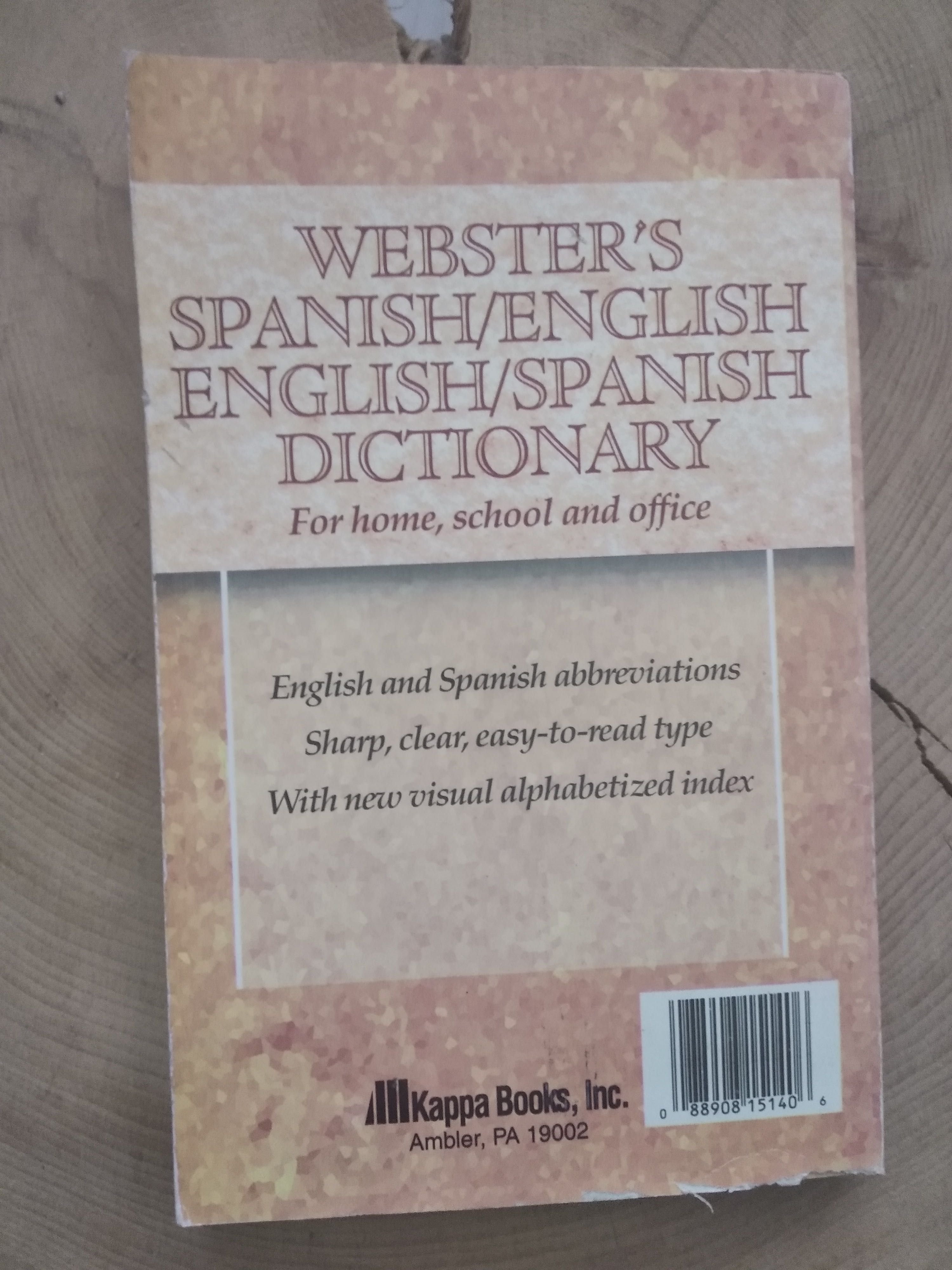 Webster's Spanish/English English/Spanish Dictionary For Home, School