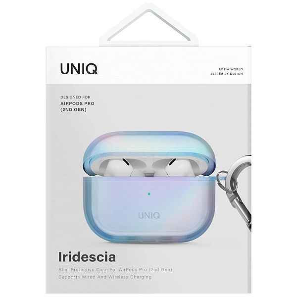 Etui UNIQ Iridescia na AirPods Pro 2 Hang Case - holo niebieskie