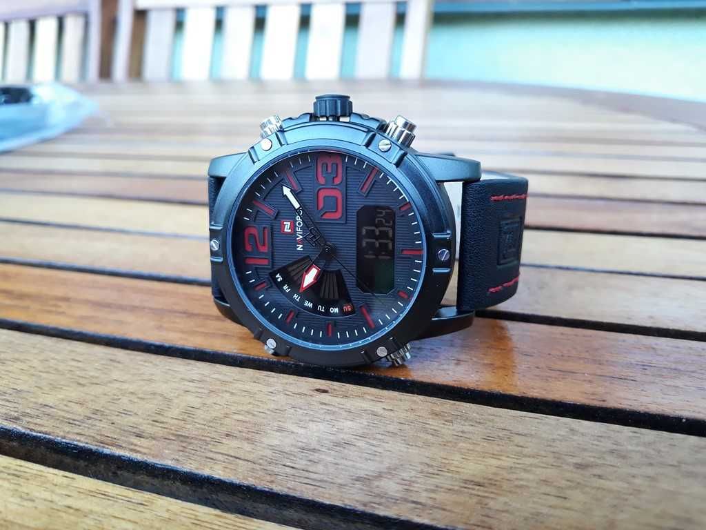 Naviforce - Zegarek sportowy męski dual time analogowo-cyfrowy