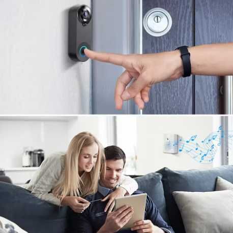 Campainha Vídeo Porteiro Intercomunicador com Câmara Wi-fi - NOVO