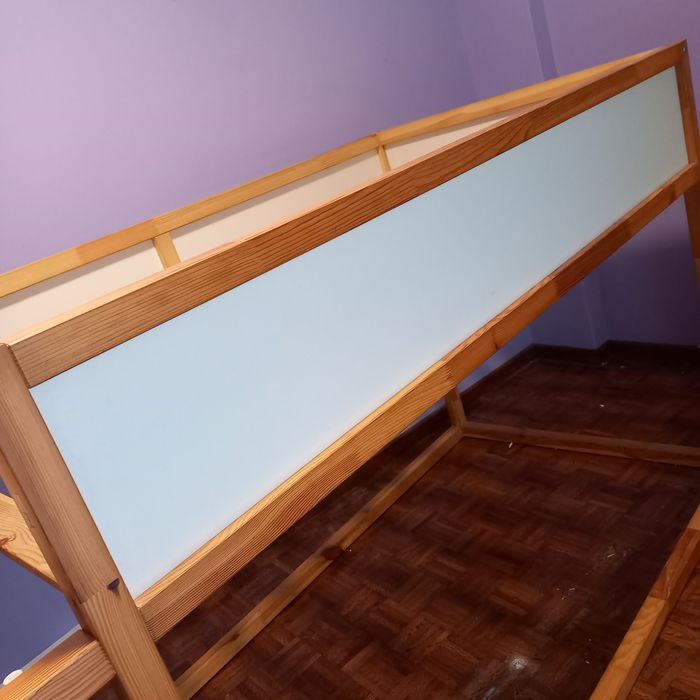 Cama (com colchão incluído) criança reversível branco/pinho 90×200 cm