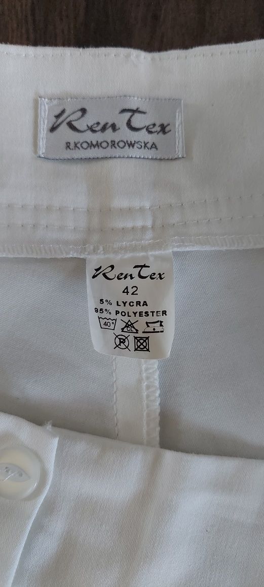 Białe spodnie letnie 38