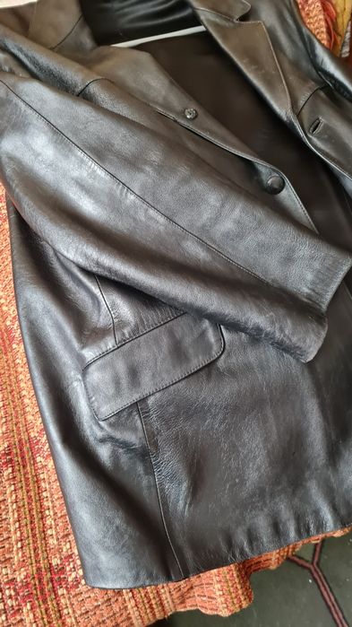 Marynarka skórzana męska czarna