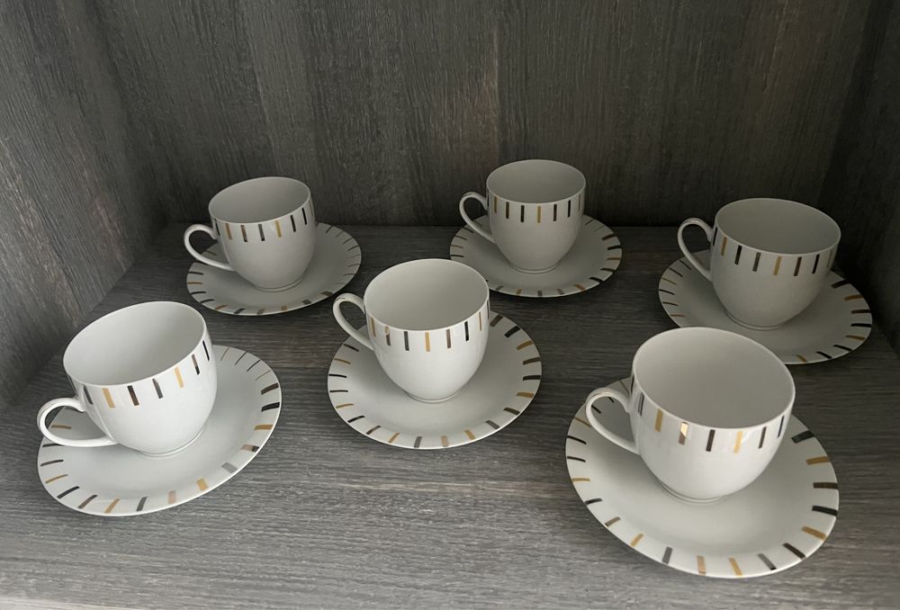 Filiżanki Veroni zestaw 6szt. ze spodkami.