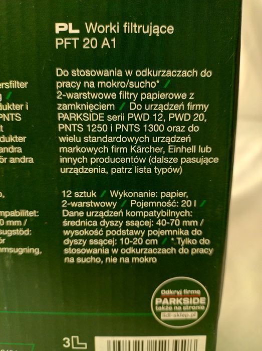 Worki do odkurzacza PFT Parkside