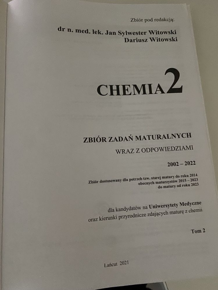 Zbiór zadań CHEMIA 2  Witowski