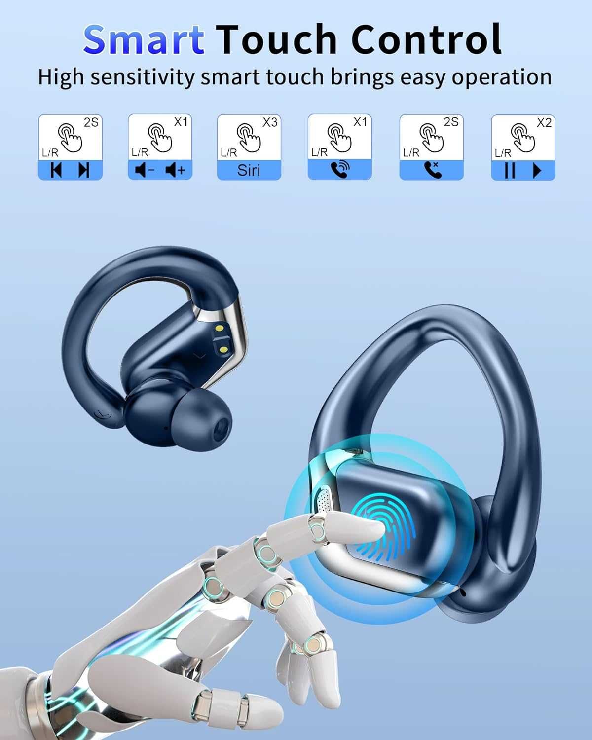 CHALVH B01 bezprzewodowe Słuchawki Bluetooth 5.4 mikrofon IP7 50h