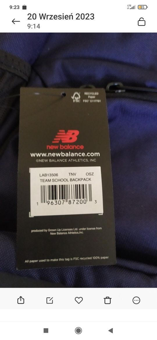 Plecak New BALANCE