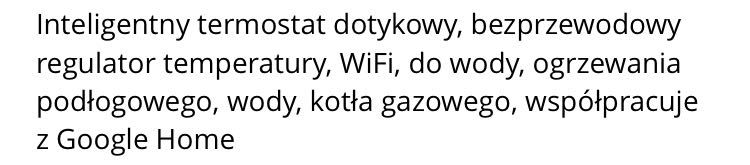 Elektroniczny sterownik temperatury WiFi nowy