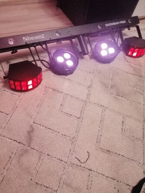 Zestaw oświetleniowy LED 2x Derby 2xPar Stroboskop BeamZ SHOWBAR