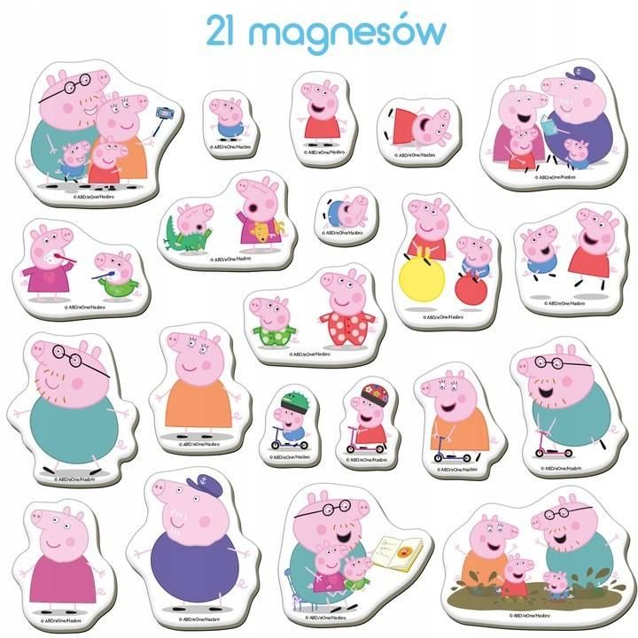 Zestaw magnesów układanka rodzina świnka peppa pig