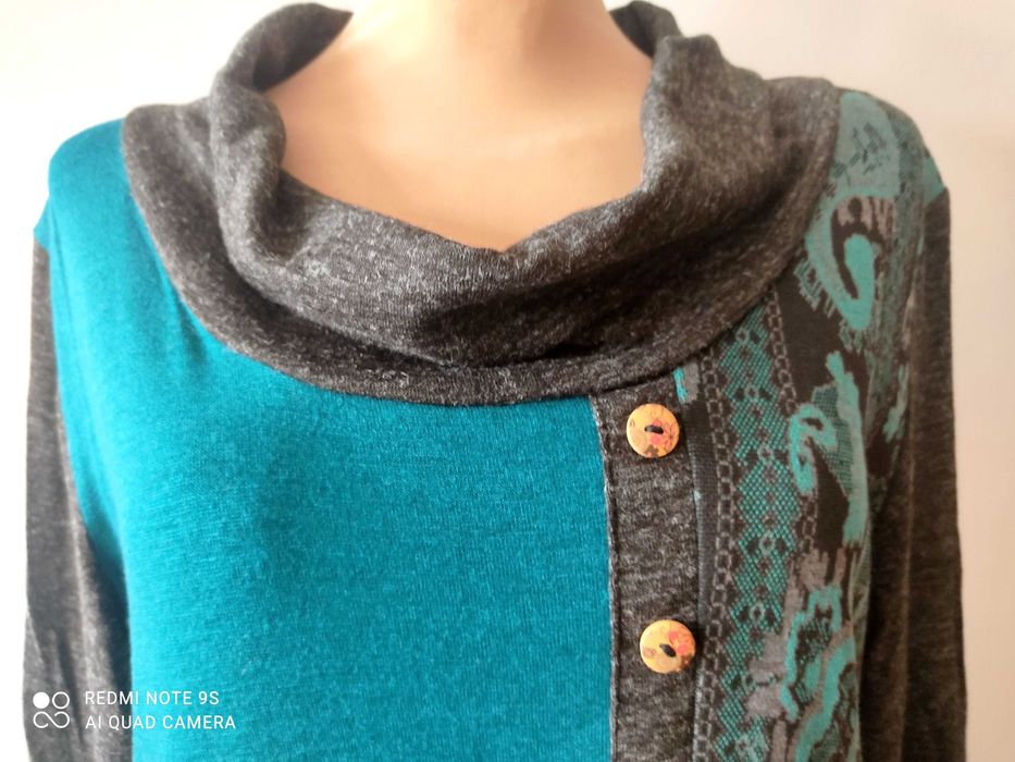 długi sweter tunika dzianina wzory r.L/XL