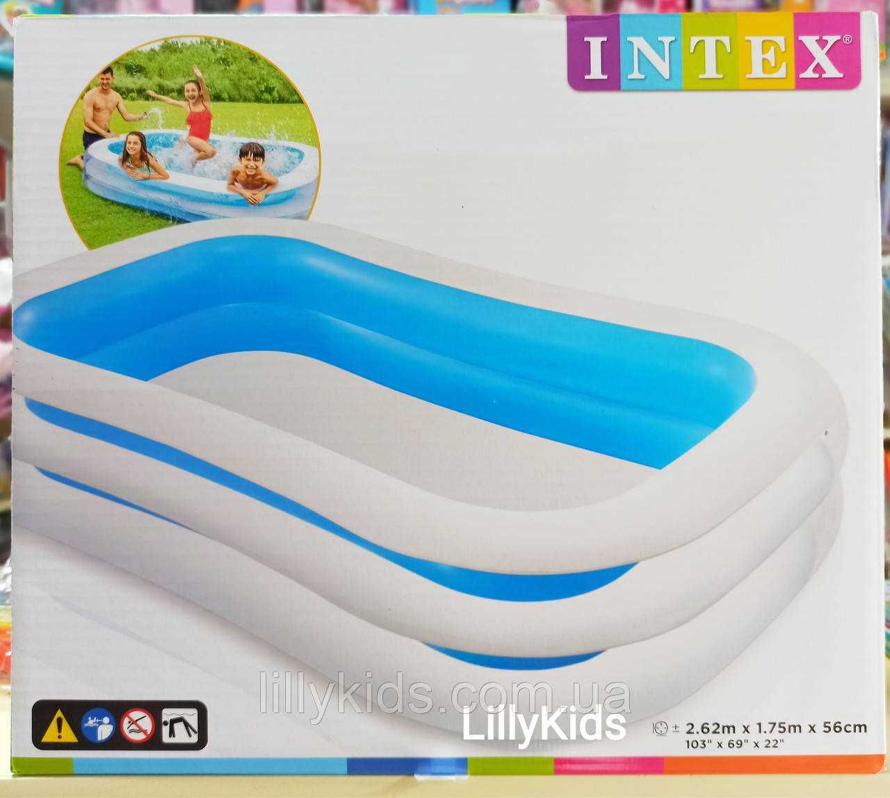 Надувний  басейн Intex 56483 «Морська хвиля», 262 х 175 х 56 см