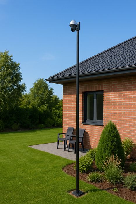 Słup pod Kamery - Lampy Ogrodowy Czarny 3m/4m