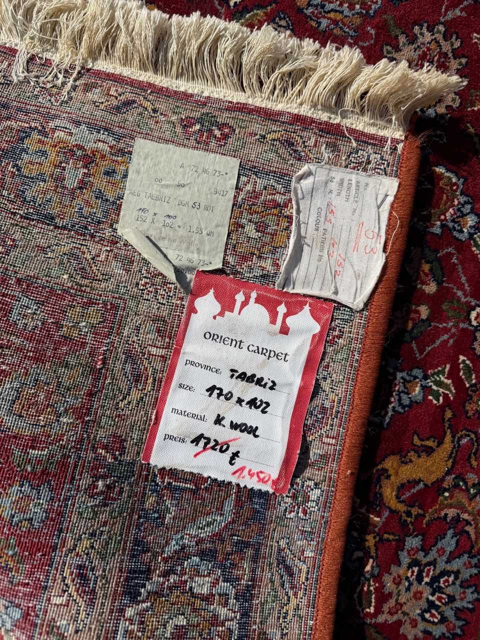 Kaszmirowy r.tkany dywan perski Tabriz 170x102 galeria 8 tyś