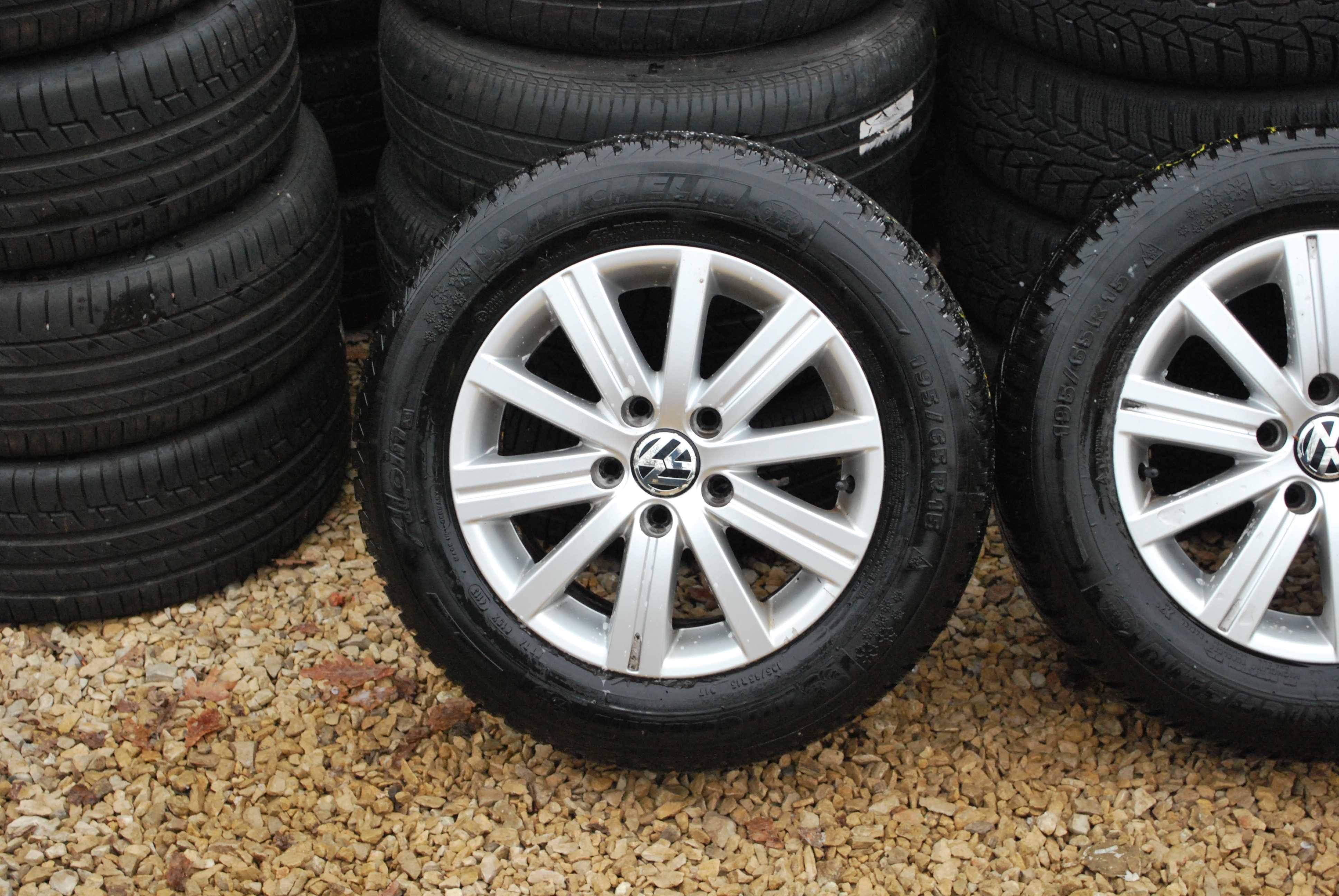 Koła 195/65 R15 5x112 ALufelgi + opony zimowe VW Golf Bora Golf Plus