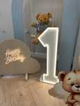 Wynajme cyfrę led 1 praz napis happy brithady