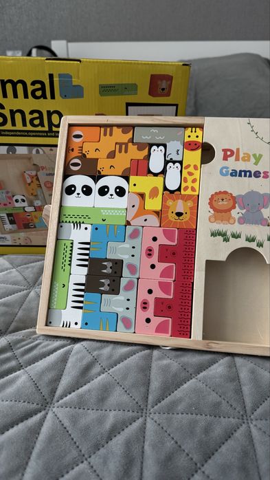 Дерев’яний набір “Play Games” 3в1 — Тетріс, пазл і логіка (3+)