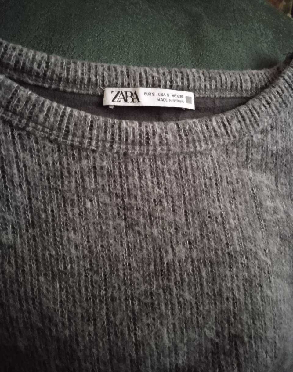 Пухнастий светр Zara з об'ємними рукавами/джемпер, кофта, пуловер