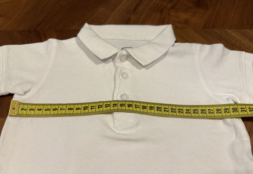 Biała koszulka polo chłopięca Cool Club r 80 86 bluzka z kołnierzykiem