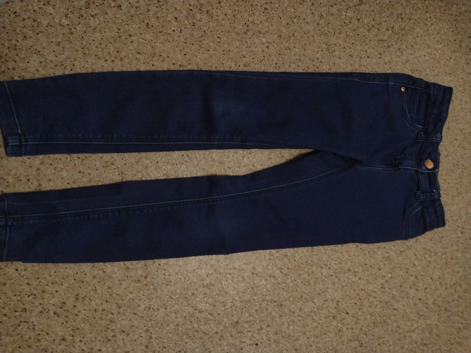 Zestaw H&M TU 3 szt spodnie jeansowe getry legginsy r. 128 paka