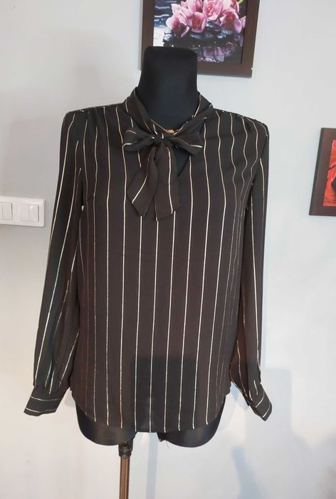Elegancka bluzka z wiązaniem pod szyją S, M, L