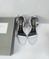 Buty Sandały szpilki  białe złota szpilka Tom Ford