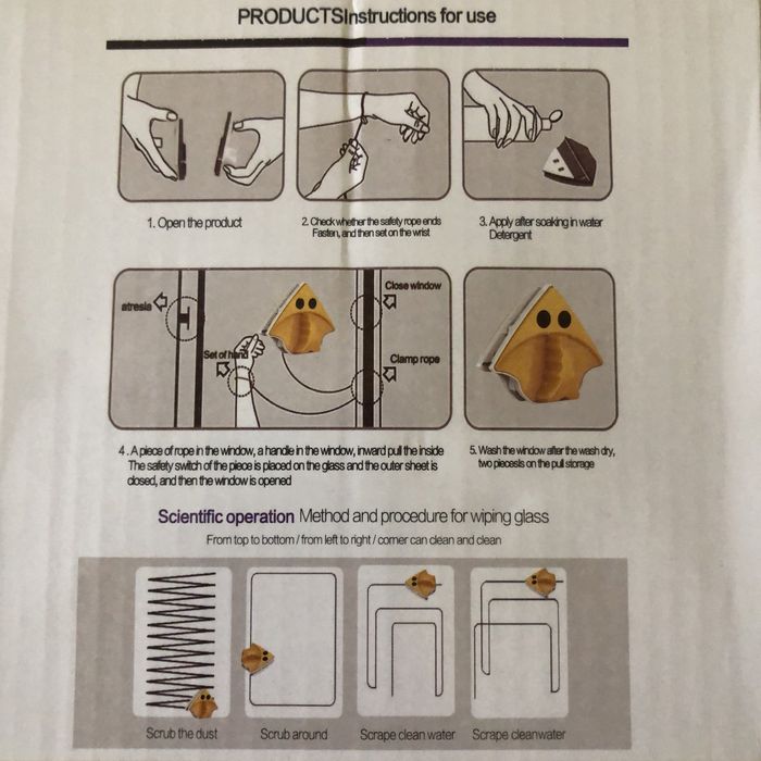 Двостороння магнітна щітка для миття вікон