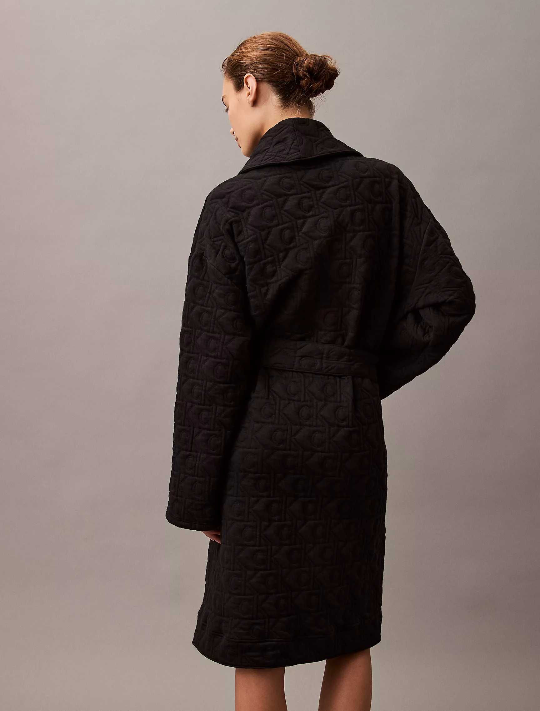 Женский стеганый халат calvin klein (ck mono logo robe) с америки xs-s
