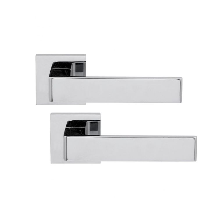 Ручки на розетте межкомнатные COMIT Kubic A тонкая розетта 6 мм хром