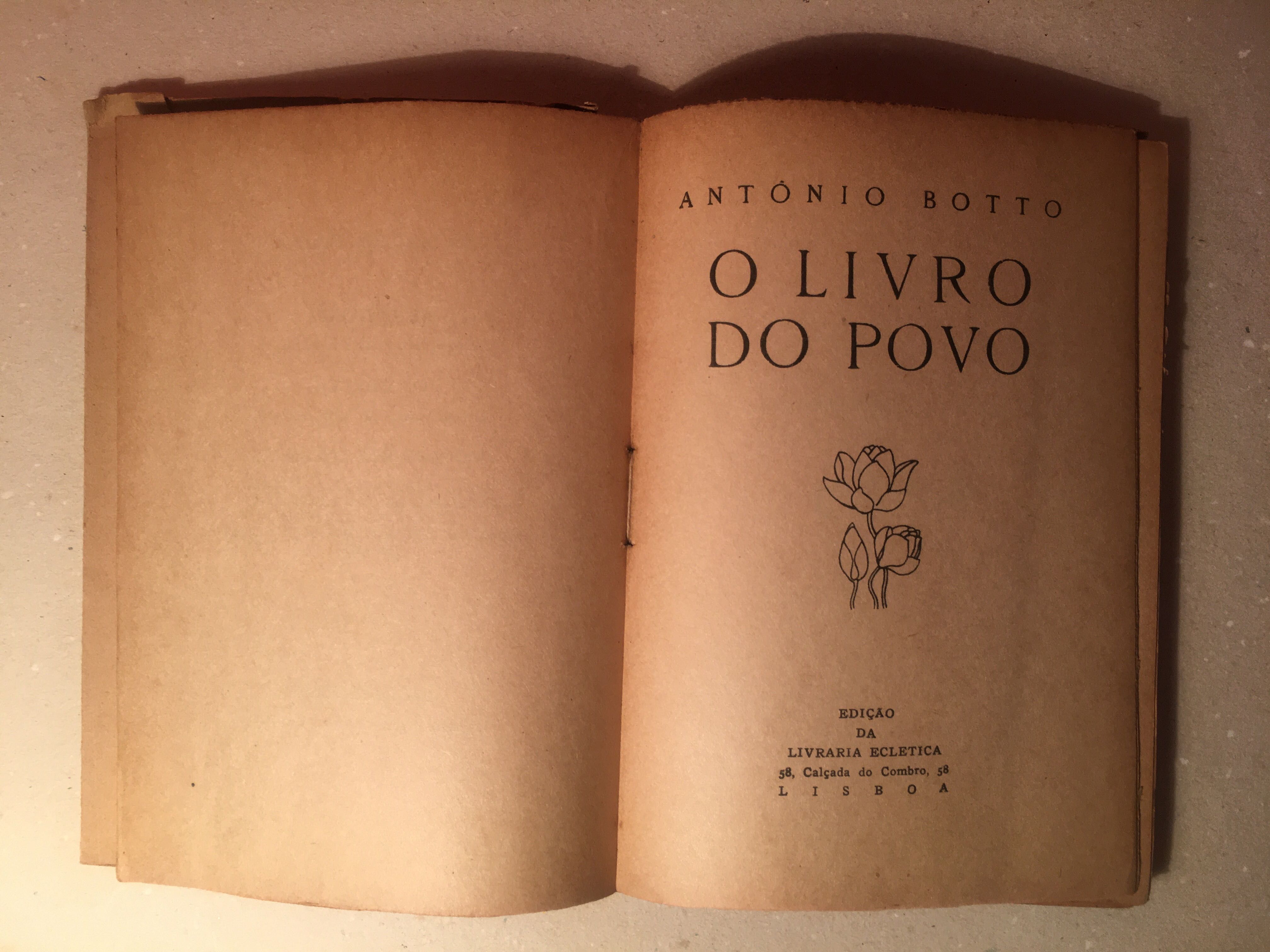 ANTÓNIO BOTTO - 1a edição - O Livro do Povo - 1944