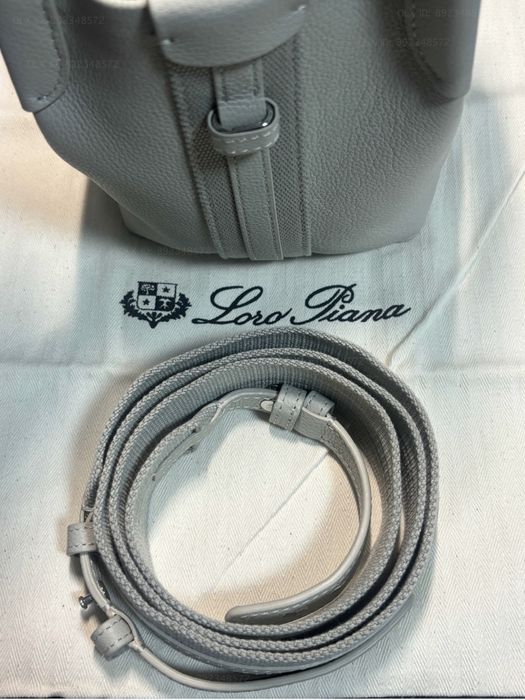 Сумка Loro Piana Micro Bale Bag Лоро Пиано микро байл мини сумка серая