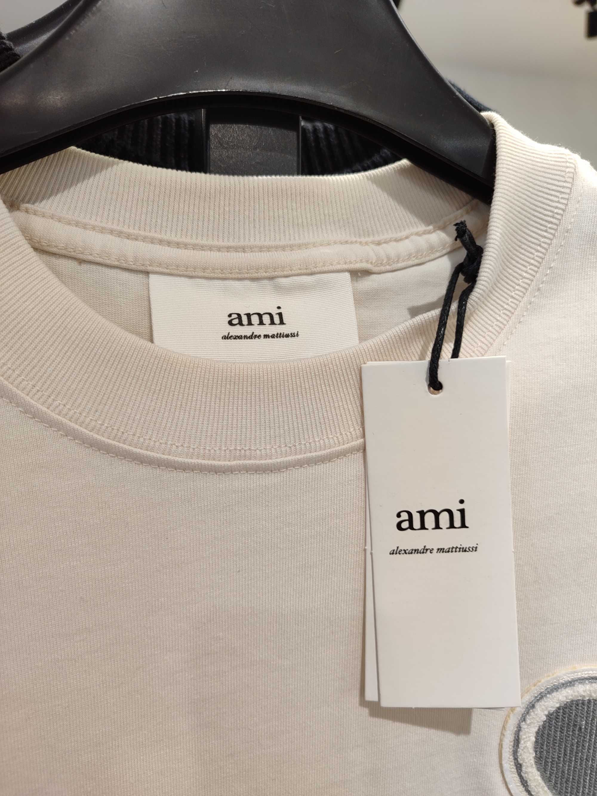 Футболка AMI Paris Exclusive Ami De Coeur T-Shirt Beige Grey Heart