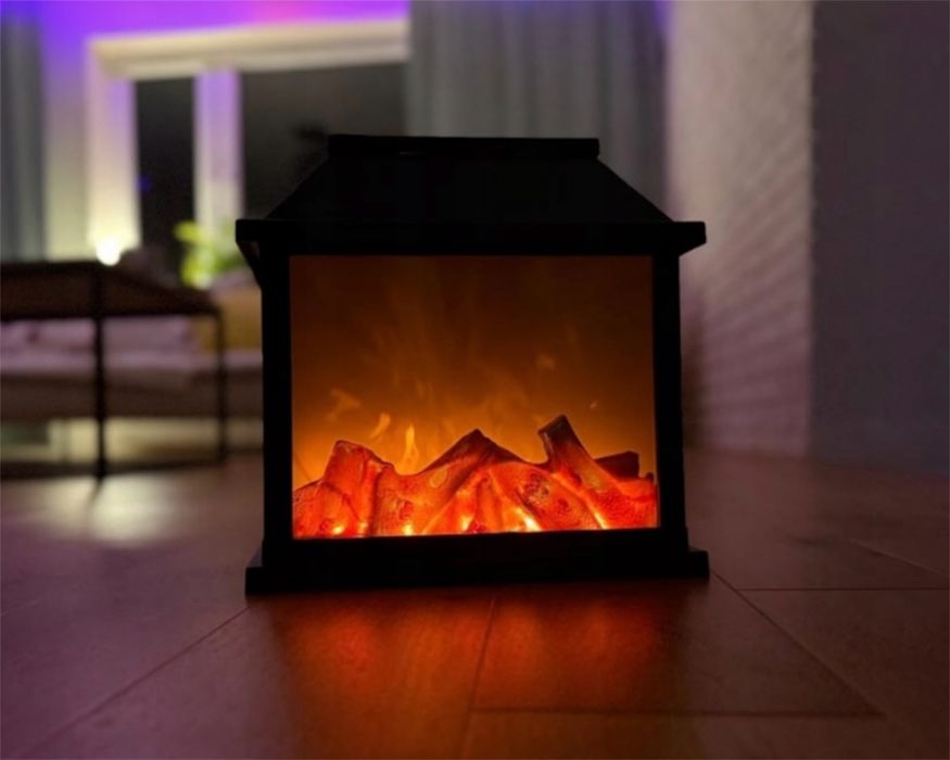 Lampion Kominek LED z ruchomym płomieniem / Na Baterie