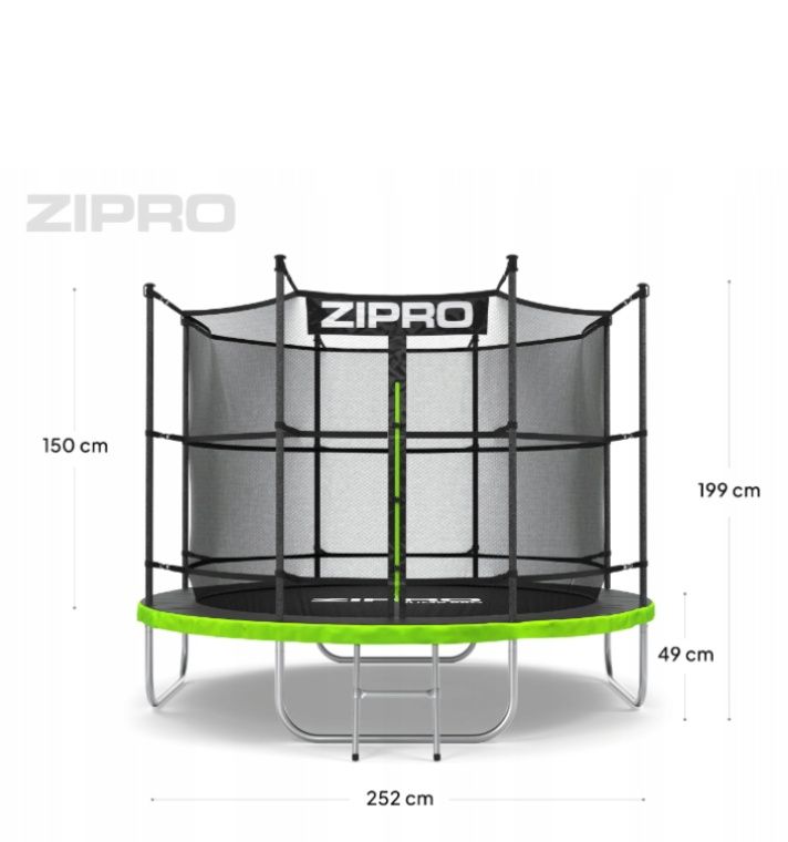 Садовий батут Zipro Jump Pro з внутрішньою сіткою, 8 футів, 252 см