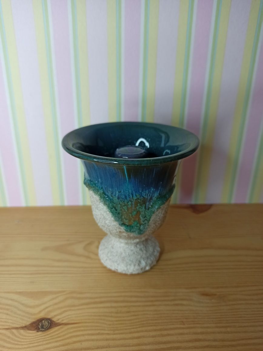 Kubek Pitagorasa kielich sprawiedliwości ceramiczny vintage FAT lava