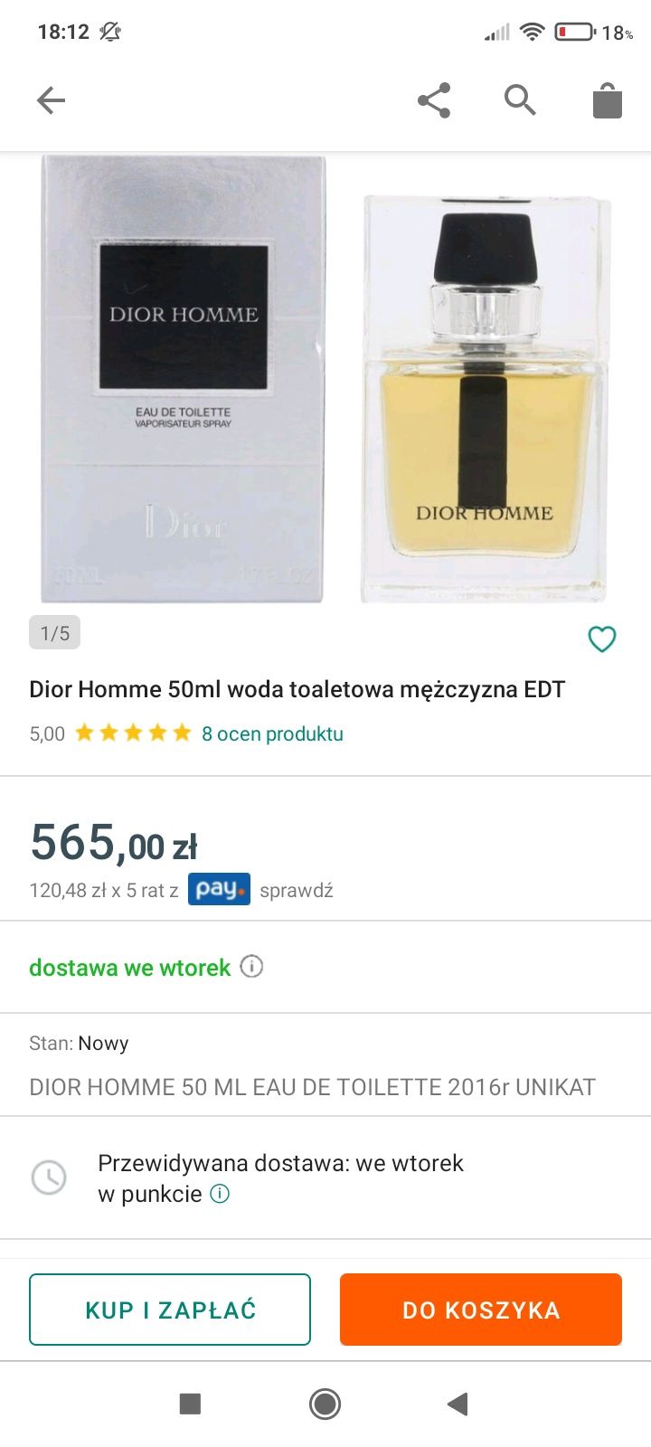 Perfum Dior HOMME UNIKAT 100 ml