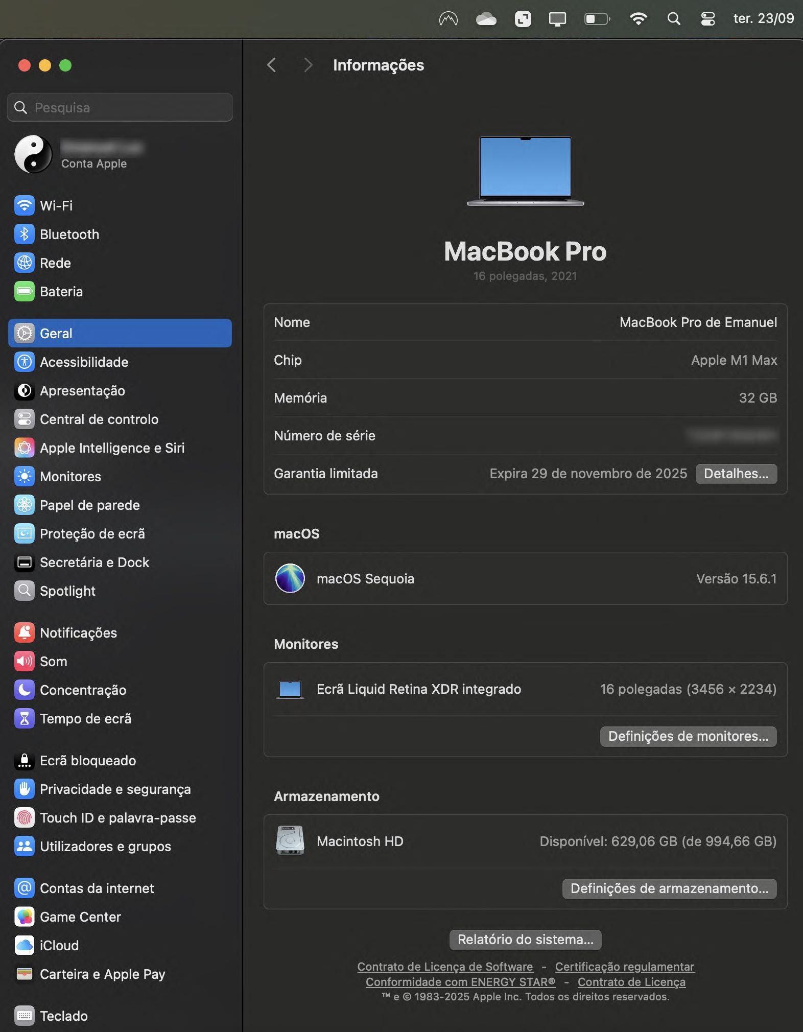 MacBook Pro M1 Max 16" - 1 TB SSD - RAM: 32GB