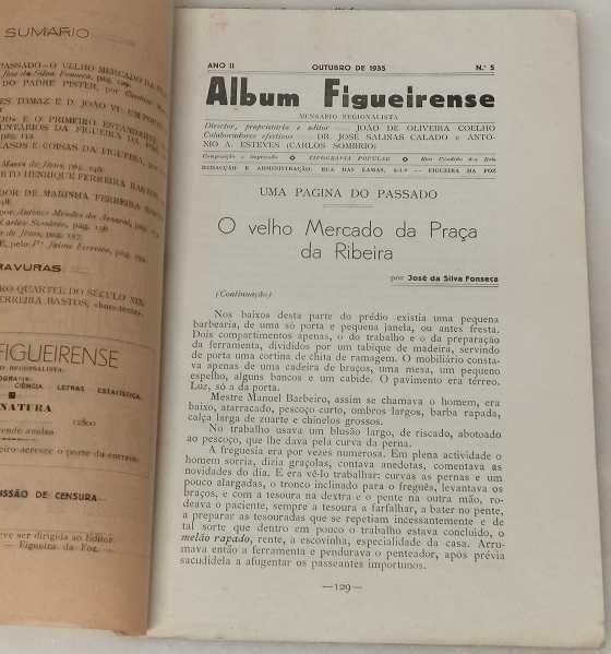 Album Figueirense Ano II Outubro de 1935 nº 5 – mensário regionalista