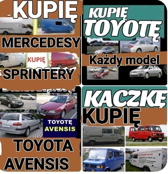 Skup aut toyota mercedes corolla sprinter hilux kaczka avensis vario