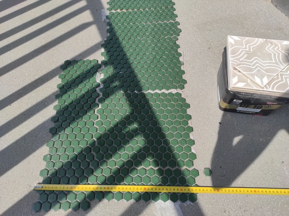 Mozaika Raw Decor zielona heksagon