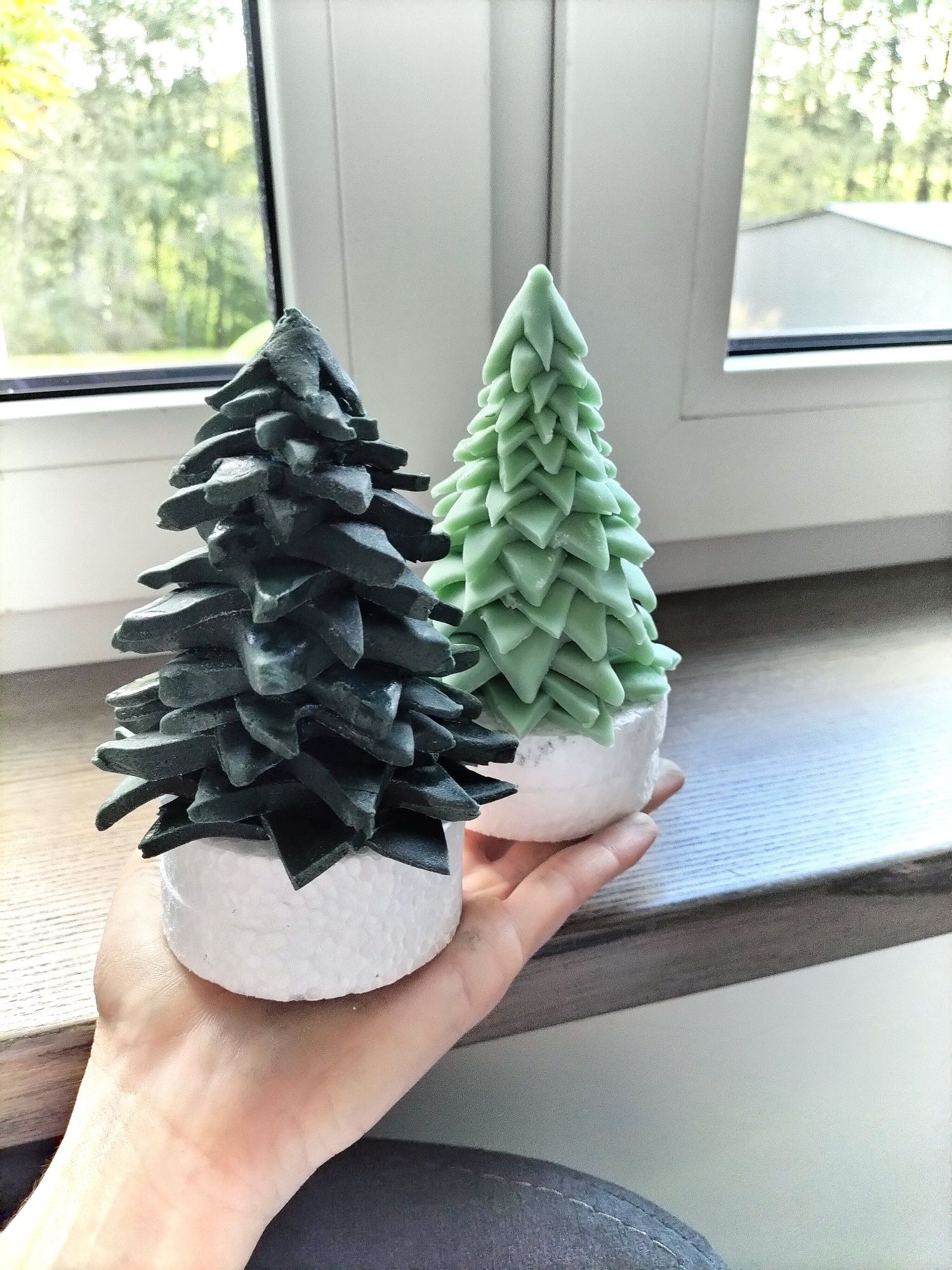 Choinki 3D z masy cukrowej