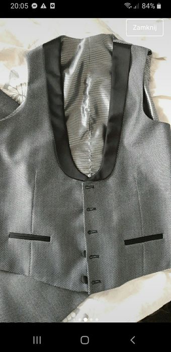 Smoking ślubny grafitowy