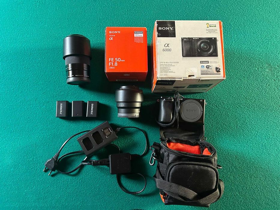Sony A6000 + Lentes + Acessórios – Kit Completo