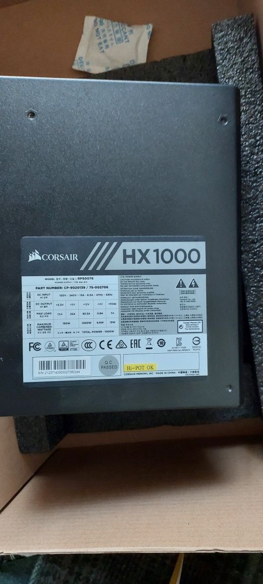 Corsair HX1000 PSU