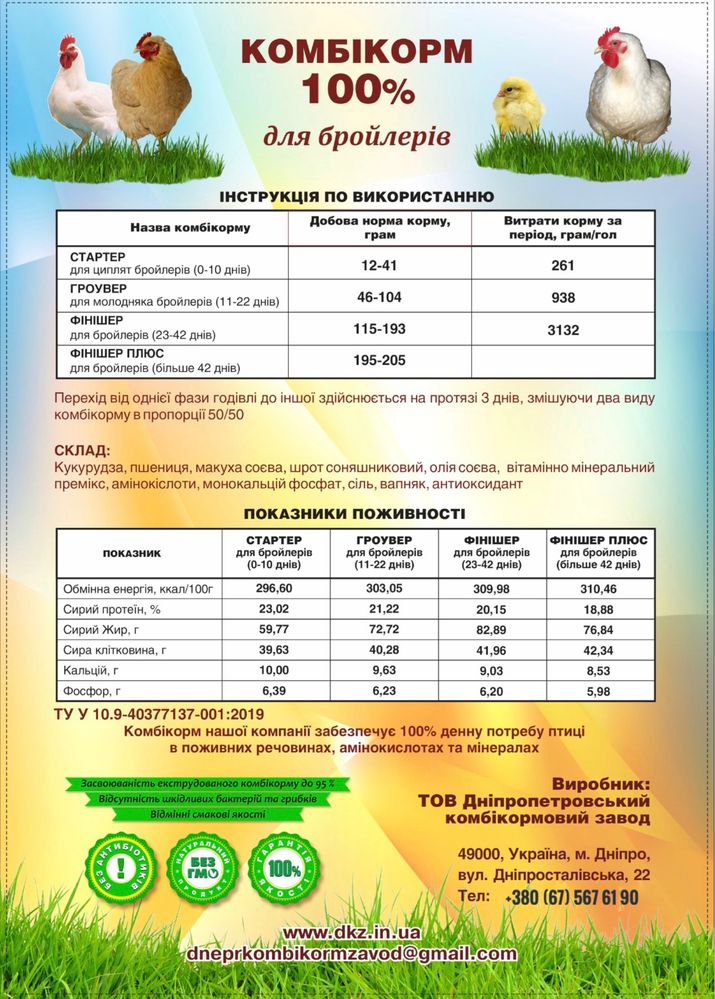 Комбикорм для бройлеров