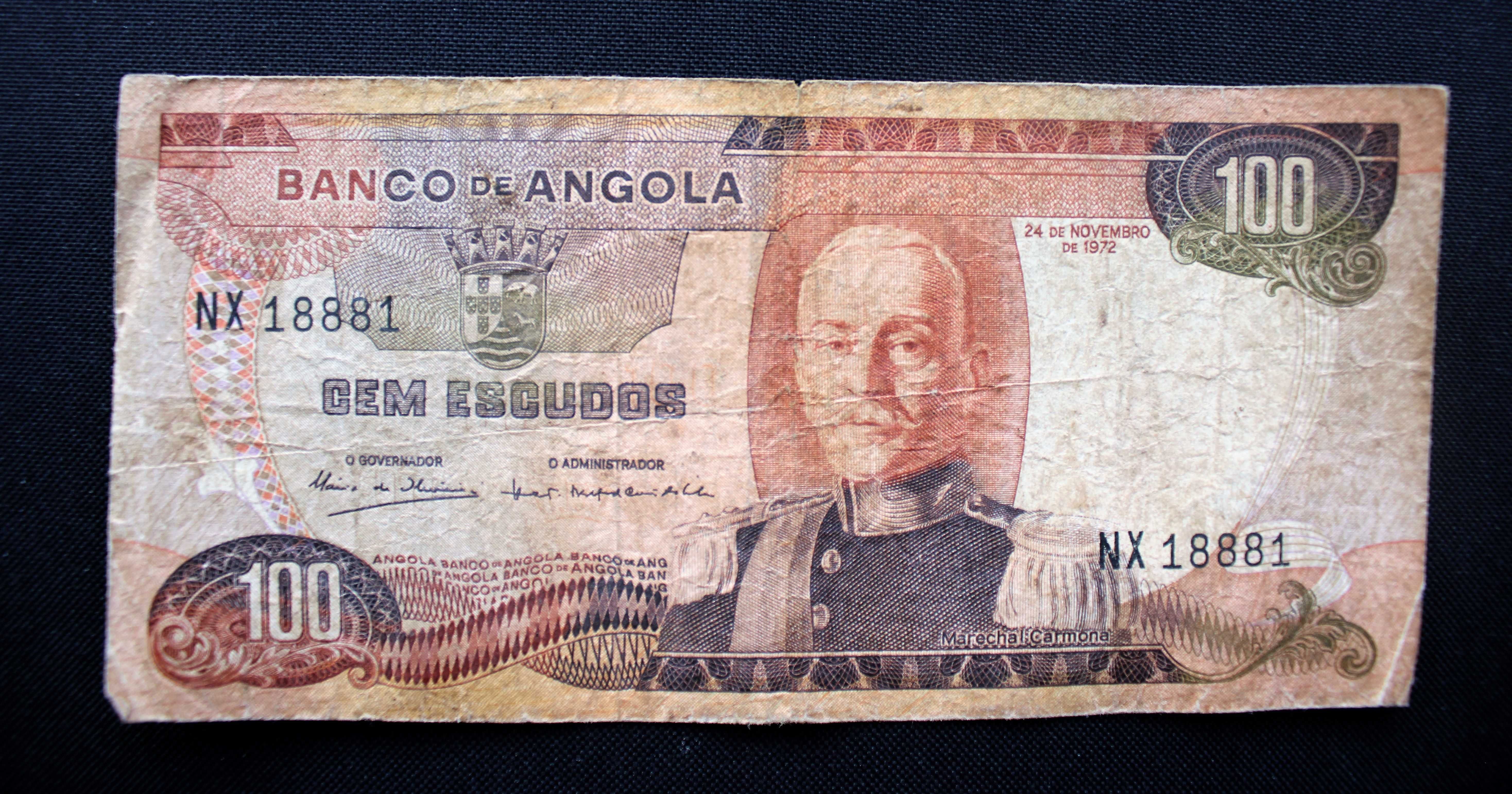 Nota 100$00 Angola capícua.